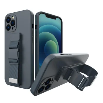 Dėklas su virvele modeliui Xiaomi Redmi 10X 4G / Redmi Note 9, TPU, tamsiai mėlynas