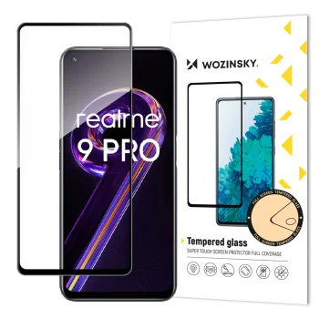Wozinsky Full Glue apsauginis stiklas Realme 9 Pro telefonui, su rėmeliu, 9H, juodas