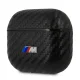 BMW PU Carbon M Collection dėklas AirPods 3 ausinėms, juodas