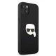 Karl Lagerfeld dėklas iPhone 13 mini su Ikonik Karl\'s Head logotipu, juodas