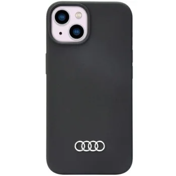Audi dėklas iPhone 14 6.1" silikoninis kietas dėklas, juodas (AU-LSRIP14-Q3)