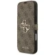 Guess Book 4G Metal Logo atverčiamasis dėklas iPhone 17 Pro Max, rudas