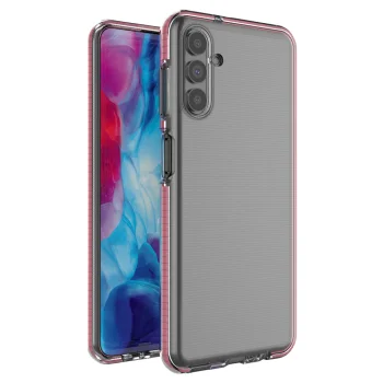 Dėklas Samsung Galaxy A13 5G telefonui Spring Case su spalvotu rėmeliu, 1 mm, šviesiai rausvas