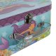 Mermaid Tin Tea Set for Kids, 9-Piece Pretend Play Toy with Carry Case