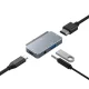Tech-Protect V6 4-in-1 USB-C šakotuvas (HDMI, USB-A, PD 100W, Audio), pilkas