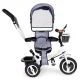 Triratukas Ecotoys JM-066-9L su apsukama kėdute ir stogeliu, pilkas