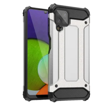 Hybrid Armor dėklas telefonui Samsung Galaxy A22 4G, sidabrinis