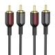 Borofone 2 RCA - 2 RCA garso laidas (1,5 m), juodas