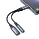 Joyroom SY-C02 2-in-1 USB-C į USB-C ir 3.5 mm garso adapteris (juodas)