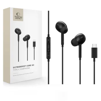 Tech-Protect Ultraboost Core G3 USB-C laidinės ausinės - juodos