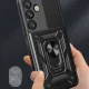 Hybrid Armor Camshield dėklas Samsung Galaxy S25+ telefonui Juodas