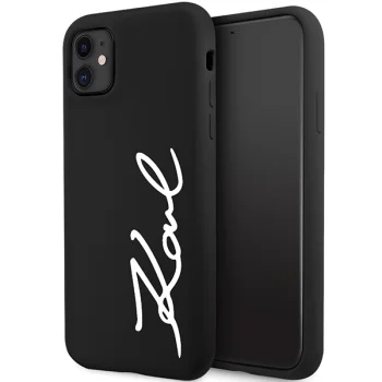 Karl Lagerfeld dėklas iPhone 11 / XR, Silicone Signature, juodas