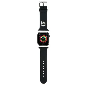 Karl Lagerfeld 3D Rubber Karl Head dirželis Apple Watch 42/44/45/49mm, juodas