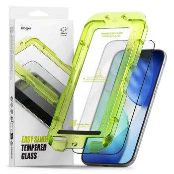 Ringke Easy Slide apsauginis stiklas iPhone 17 Air (2 vnt.), juodas
