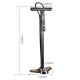 Pastatomas dviračio siurblys Rockbros GP6532B su manometru, 11 bar, juodas ir oranžinis