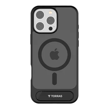 Torras Pstand dėklas skirtas iPhone 16 Pro Max, juodas
