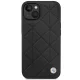 BMW dėklas iPhone 14 telefonui Leather Quilted, juodas