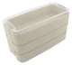 Lunchbox with Three Compartments, Lid and Cutlery, 900 ml, Beige