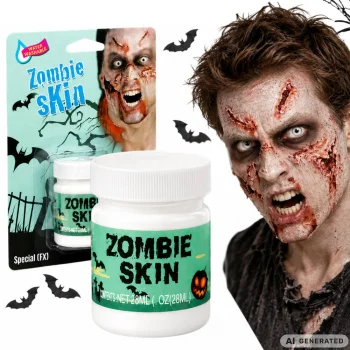 Helovino grimo bazė randams ir žaizdoms Zombie Skin, balta, 28 ml
