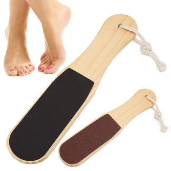 Dvipusė medinė pėdų dildė-pemza, 26 cm