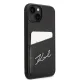 Karl Lagerfeld Signature Logo Cardslot dėklas iPhone 14 / 15 Plus, juodas