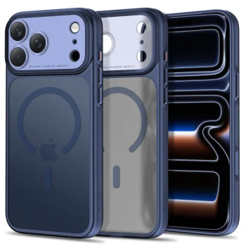 Tech-Protect MagPrime MagSafe CC dėklas iPhone 18 Pro Max / 17 Pro Max, matinė tamsiai mėlyna
