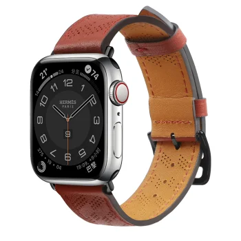 Natūralios odos dirželis, skirtas Apple Watch 38 / 40 / 41 mm - Raudonas
