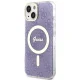 Guess IML 4G Gold Stripe MagSafe dėklas iPhone 14, violetinis