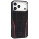 Audi R8 Genuine Leather MagSafe dėklas iPhone 17 Pro Max, juodas/raudonas