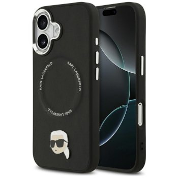Karl Lagerfeld Karl Pin MagSafe dėklas, skirtas iPhone 17, juodas