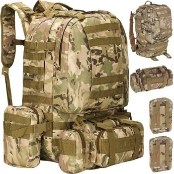 Trizand HQ taktinė kuprinė 45L + 3.5L, kamufliažinė