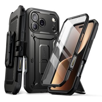 Supcase Unicorn Beetle Pro dėklas, skirtas iPhone 17 Pro Max, juodas