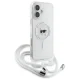 Karl Lagerfeld dėklas iPhone 16 su Crossbody virvele ir MagSafe, skaidrus