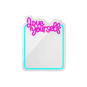Forever Light LOVE YOURSELF neoninis veidrodis, mėlynas/rožinis