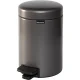 Brabantia NewIcon šiukšliadėžė su pedalu, 3 l, Confident Platinum