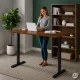ModernHome elektrinis reguliuojamo aukščio stalas 140x60 cm, 72-118 cm, tamsus ąžuolas