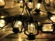 Solar LED Garden Garland with 50 Lanterns, Black, 6.9m