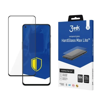 OnePlus Nord 2 5G Black 3MK Hard Glass Max Lite Tempered Fullscreen Protector