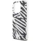 Karl Lagerfeld dėklas iPhone 15 Pro telefonui, IML Zebra Pattern & Cord, juodas