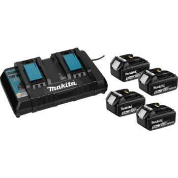 Makita 199483-0 baterijų ir įkroviklio komplektas 4x 18V 5Ah LXT