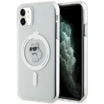 Karl Lagerfeld dėklas iPhone 11 / XR IML Choupette MagSafe, skaidrus