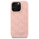 Karl Lagerfeld iPhone 16 Pro dėklas Leather Monogram Metal Logo, rožinis
