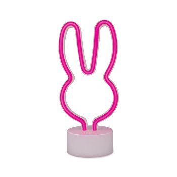 Forever Light LED Neon Lamp on Stand Bunny, Pink