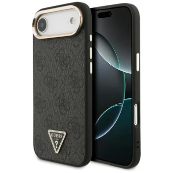 Guess 4G Triangle Logo MagSafe Case for iPhone Air - Black and Gold