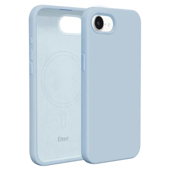 Dėklas Etteri Silicone Mag skirtas iPhone 16e / 17e, šviesiai mėlynas