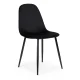 Aksominės valgomojo kėdės ModernHome J933, 4 vnt., juodos