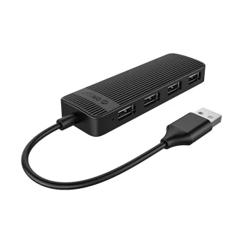Orico FL02 USB šakotuvas su 4x USB-A 2.0 jungtimis, juodas