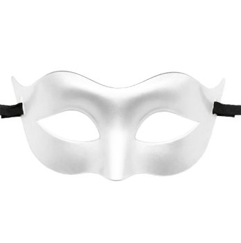 Venetian Masquerade Mask for Carnival Costume Party, White