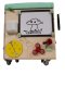 Educational Toy Wooden Manipulation Sensory Cube-Pouf on Wheels with Storage Space Busy Board