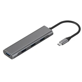 Extra Digital USB-C į 4x USB 3.0 šakotuvas, pilkas